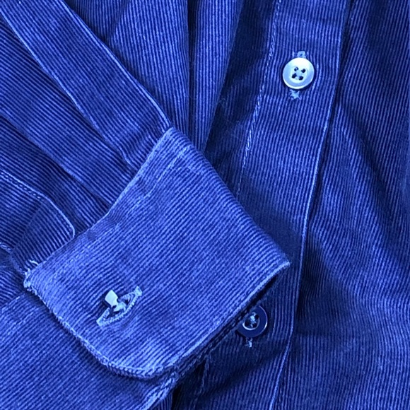 Talbots Blue Thin Corduroy Button Down Top S - Picture 4 of 4